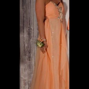 Peach prom dress - worn 1 time